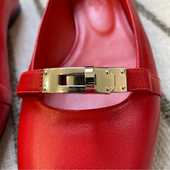 BNIB Hermes Kelly lock Ballet flats sz 37.5 - Picture 8 of 16